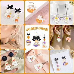 60Pcs 12 Styles Light Gold Tone Alloy Enamel Pendants&nbsp;ENAM-CJ0003-99