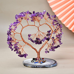 Natural Agate & Amethyst Tree of Life Display Decorations&nbsp;PW-WG77723-01