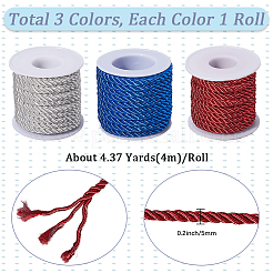 3 Rolls 3 Colors Polyester Cord&nbsp;OCOR-CY0001-25B