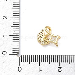 Brass Micro Pave Cubic Zirconia Pendants&nbsp;KK-C254-11B-G