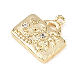 Brass Micro Pave Clear Cubic Zirconia Pendants&nbsp;KK-G545-01G