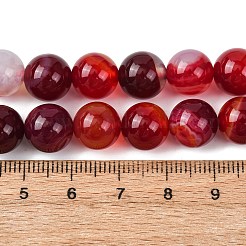 Natural Striped Agate/Banded Agate Bead Strands&nbsp;G-K155-B-10mm-01