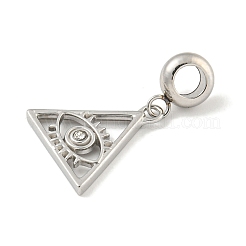 304 Stainless Steel Crystal Rhinestone European Dangle Charms&nbsp;STAS-U005-28P