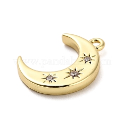Brass Micro Pave Cubic Zirconia Pendants&nbsp;KK-L229-028G
