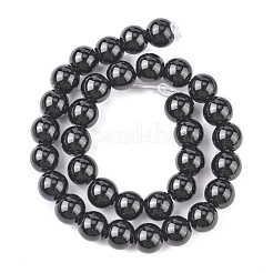 Synthetic Black Stone Beads Strands&nbsp;X-G-G088-6mm
