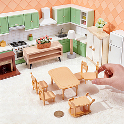 Tables and Chairs Plastic Miniature Ornaments&nbsp;AJEW-WH0410-305