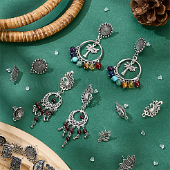 28Pcs 7 Styles Tibetan Style Alloy Stud Earring Findings&nbsp;TIBE-PH0002-61