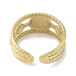 Ion Plating(IP) 304 Stainless Steel Enamel Flat Round Cuff Finger Rings&nbsp;RJEW-L107-079A-G