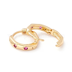 Cubic Zirconia Huggie Hoop Earrings&nbsp;EJEW-I260-20G-NR