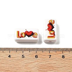200Pcs Printed  Opaque Acrylic Beads&nbsp;OACR-R005-01A