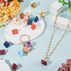 60Pcs 15 Colors Rhombus Acrylic Pendants&nbsp;PALLOY-TAC0284