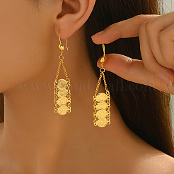 Brass Flat Round Hoop Earrings&nbsp;PH3349-2
