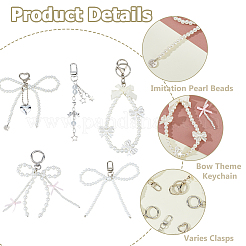 5Pcs 5 Styles Tibetan Style Alloy Keychains&nbsp;KEYC-HS0001-13