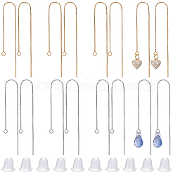 16 Pairs 20 Colors Brass Stud Earring Findings&nbsp;KK-BBC0026-03