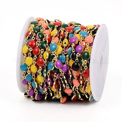 Handmade Brass Enameled Link Chains&nbsp;CHC-F011-14-G