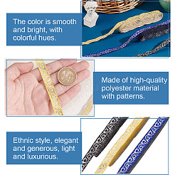 3 Rolls 3 Colors Polyester Floral Ribbon&nbsp;OCOR-HY0001-09A