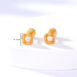 Stainless Steel Flower Stud Earrings&nbsp;GO3882