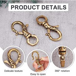 2Pcs Tibetan Style Brass Lobster Claw Clasp&nbsp;FIND-AR0002-51