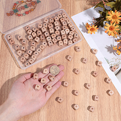 100Pcs Engraved Beech Wood Beads&nbsp;WOOD-PA0001-86A