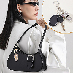 2Pcs 2 Colors Alloy Rhinestone Keychains&nbsp;KEYC-PH0002-20