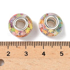 Transparent Resin Rondelle European Beads&nbsp;RESI-S023-06