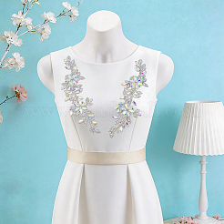 Brass Rhinestone Cloth Patches&nbsp;PATC-WH0031-003S-01