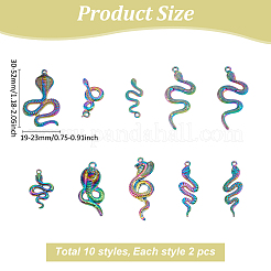 4 Bags 2 Styles Rainbow Color Alloy Pendants&nbsp;FIND-ME0001-85