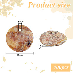 400Pcs Shell Flat Round Charms&nbsp;BSHE-GO0001-02