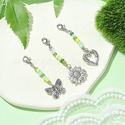 Glass Beaded & Alloy Pendant Decorations&nbsp;HJEW-YW00004
