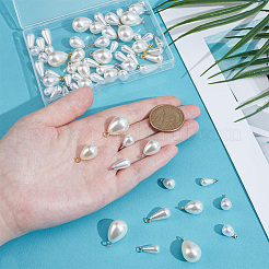 64Pcs 16 Styles ABS Plastic Imitation Pearl Pendants&nbsp;FIND-PH0027-70
