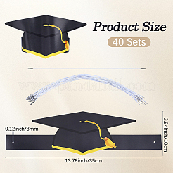 40Pcs Graduation Season Paper Hat&nbsp;AJEW-SP0004-75A