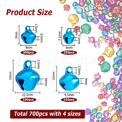 700Pcs Aluminum and Iron Bell Charms&nbsp;FIND-HS0001-48
