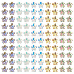 100Pcs 5 Colors Transparent Electroplate Glass Bead Caps&nbsp;EGLA-TA0013-10