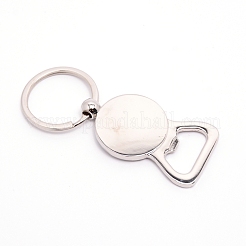 Sublimation Blanks Keychains Zinc Alloy Bottle Opener Blank Key Rings&nbsp;KEYC-WH0018-19P