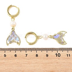 Alloy Glass Hoop Dangle Earrings&nbsp;EJEW-JE07300