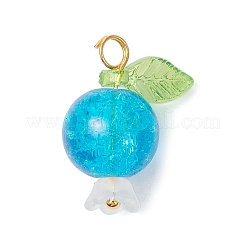 Spray Painted Crackle Glass and Acrylic Pendants&nbsp;PALLOY-JF04522