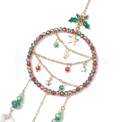 Christmas Theme Glass Ring Pendant Decoration&nbsp;HJEW-TA00229
