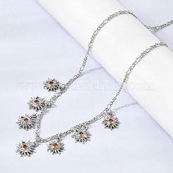Brass Micro Pave Cubic Zirconia Sun Pendant Necklaces&nbsp;NJEW-B157-16P