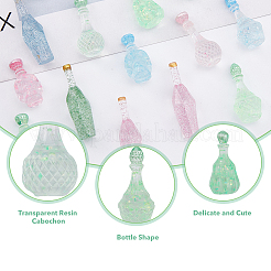 120Pcs 15 Styles Dummy Bottle Transparent Resin Cabochon&nbsp;RESI-DC0001-08