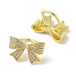 Brass Micro Pave Clear Cubic Zirconia Cuff Earrings for Women&nbsp;EJEW-I305-22G