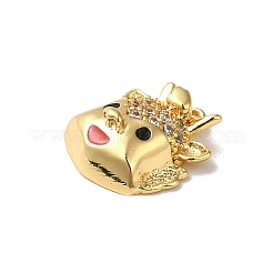 Brass Micro Pave Cubic Zirconia Pendants&nbsp;KK-B079-13G