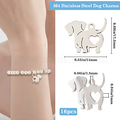 16Pcs 201 Stainless Steel Pendants&nbsp;STAS-BBC0005-28