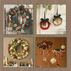 10Pcs 5 Styles Wood Wreath Frames for Crafts with Pre-Cut Holes&nbsp;WOOD-GA0001-80