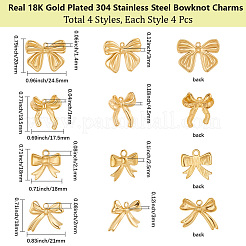 16Pcs 4 Styles Ion Plating(IP) 304 Stainless Steel Pendants&nbsp;STAS-BBC0007-66