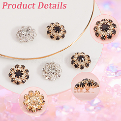16Pcs 2 Colors 1-Hole Alloy Rhinestone Shank Buttons&nbsp;BUTT-GF0003-62