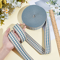 10 Yards Polyester Jacquard Ribbon&nbsp;OCOR-WH0101-187A