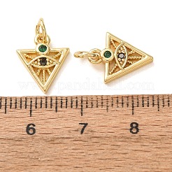 Brass Micro Pave Colorful Cubic Zirconia Charms&nbsp;CU-E003-15G-B