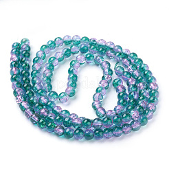Spray Painted Crackle Glass Beads Strands&nbsp;CCG-Q002-6mm-06