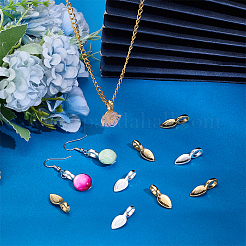 100Pcs 2 Colors Tibetan Style Alloy Glue-on Flat Pad Bails&nbsp;TIBEP-WR0001-02