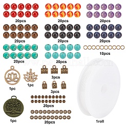 220Piece DIY Chakra Style Stretch Bracelet Making Kits&nbsp;DIY-SC0013-99